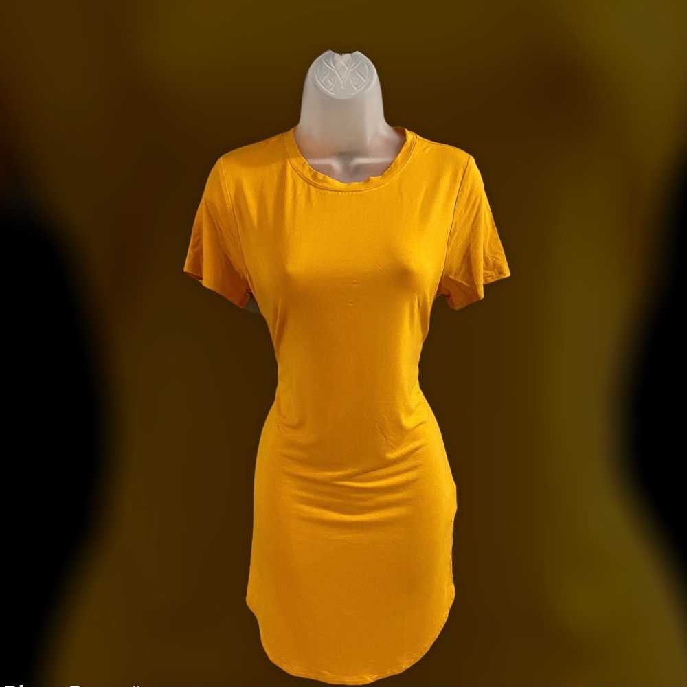 Mustard Yellow T-shirt Dress